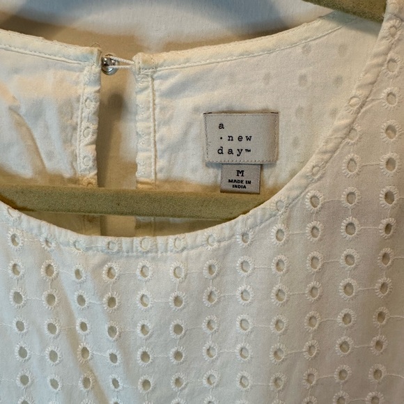 A New Day Eyelet Puff Sleeve Tiered Midi Dress - Picture 5 of 9